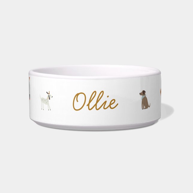 Personalisiert Luxe Dog Food Water Bowl Napf (Vorderseite)