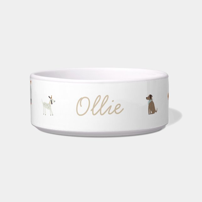 Personalisiert Luxe Dog Food Water Bowl Napf (Vorderseite)
