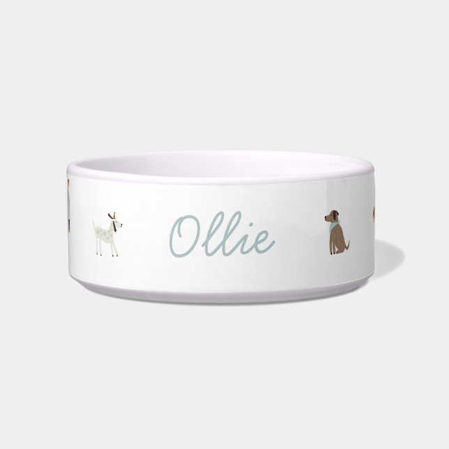 Personalisiert Luxe Dog Food Water Bowl Napf (Vorderseite)