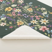 Personalisiert Luxuriöse Elegantsage Grüne Blüte Sherpadecke (3/4)