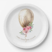 Personalisiert Luxury Beige Balloon Glitzer Party Pappteller (Vorderseite)