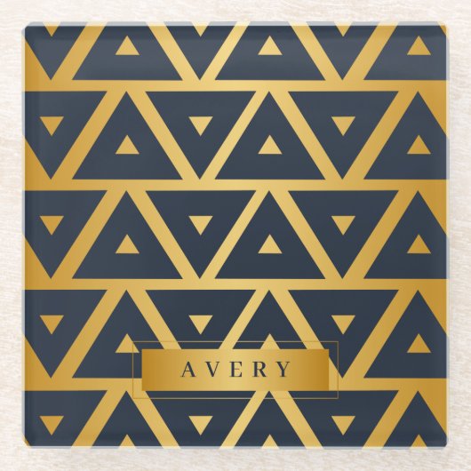 Personalisiert Luxury Geometric Muster Glasuntersetzer (Vorderseite)