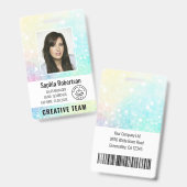 Personalisiert Luxury Glitzer Mitarbeiter Foto Ausweis (Vorder- & Rückseite)