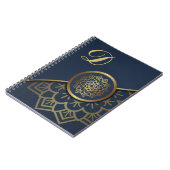 Personalisiert Luxury Gold Mandala Art Blue Notizblock (Linke Seite)