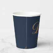 Personalisiert Luxury Gold Mandala Art Blue Pappbecher (Rechts)