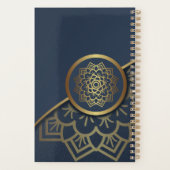Personalisiert Luxury Gold Mandala Art Blue Planer (Rückseite)