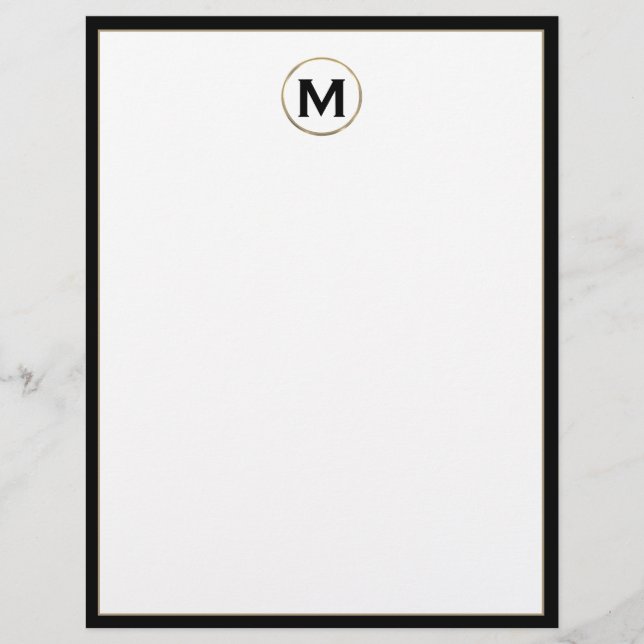Personalisiert Luxury Monogram Initial Letterhead Briefbogen (Vorderseite)