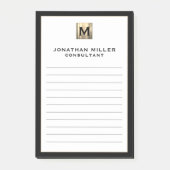 Personalisiert Luxury Monogram Post-it Klebezettel (Vorderseite)