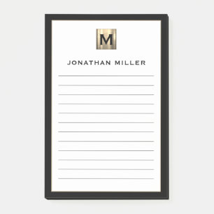Personalisiert Luxury Monogram Post-it Klebezettel