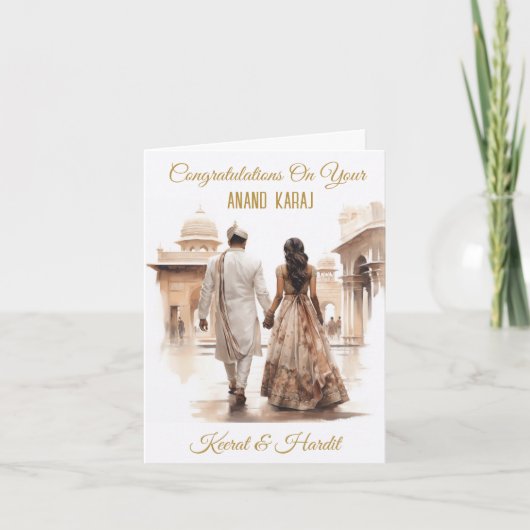 Personalisiert Luxury Sikh Wedding Card Dankeskarte (Vorderseite)