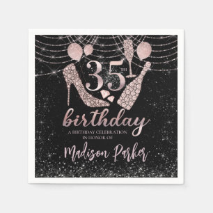 Personalisiert Luxus 35. Geburtstag Serviette