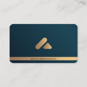 Personalisiert Luxus Aquamarin Blau und Gold Visitenkarte (Rückseite)