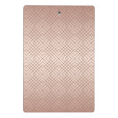 Personalisiert Luxus Muster Rose Gold Mini Klemmbrett (Rückseite)