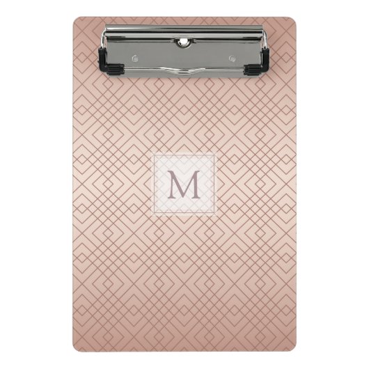 Personalisiert Luxus Muster Rose Gold Mini Klemmbrett (Vorderseite)