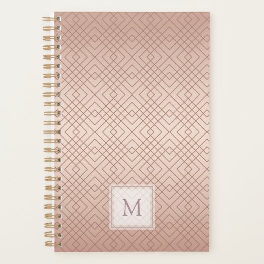Personalisiert Luxus Muster Rose Gold Planer (Vorderseite)