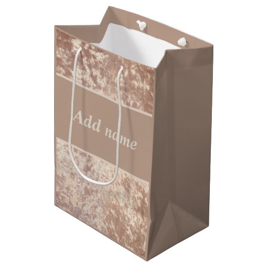 Personalisiert Luxus Samtbeutel Mittlere Geschenktüte (Vorderseite Schrägansicht)