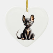 Personalisiert Lykoi Kitten Keramik Ornament (Vorne)