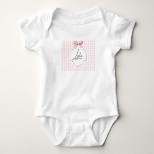 Personalisiert Lyla Baby Girl Kinderzimmer Bow&Gin Baby Strampler (Vorderseite)