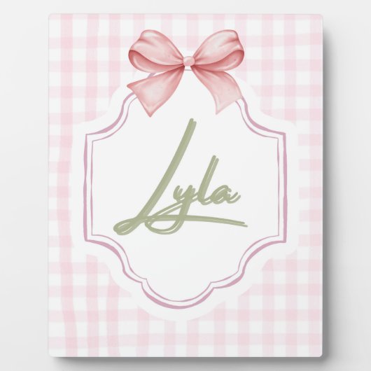 Personalisiert Lyla Baby Girl Kinderzimmer Bow&Gin Fotoplatte (Vorderseite)