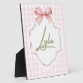 Personalisiert Lyla Baby Girl Kinderzimmer Bow&Gin Fotoplatte (Seite)