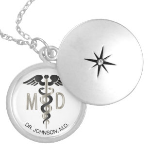 Personalisiert - M.D. Medizinisches Symbol Caduceu Medaillon