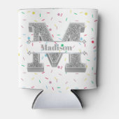 Personalisiert m Erste Silver Monogramm Ihr Name Dosenkühler (Vorderseite)