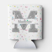 Personalisiert m Erste Silver Monogramm Ihr Name Dosenkühler (Rückseite)
