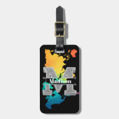 Personalisiert m Erste Silver Monogramm Ihr Name Gepäckanhänger (Vorderseite vertikal)