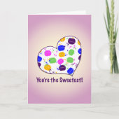 Personalisiert Macaron Confetti Herzchen Valentine Karte (Vorderseite)