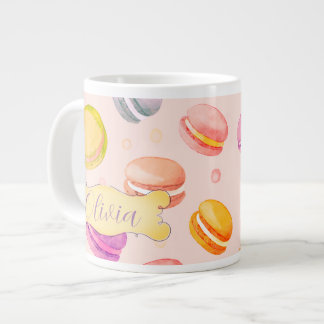 Personalisiert Macarons Aquarellfarben-Tasse Jumbo-Tasse
