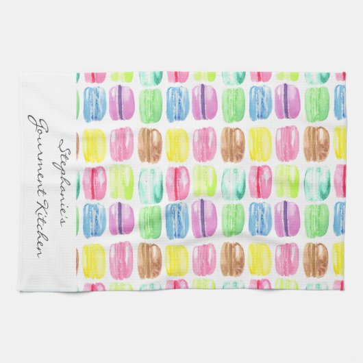 Personalisiert Macaroon Wasserfarbe Niedlich Geschirrtuch (Horizontal)