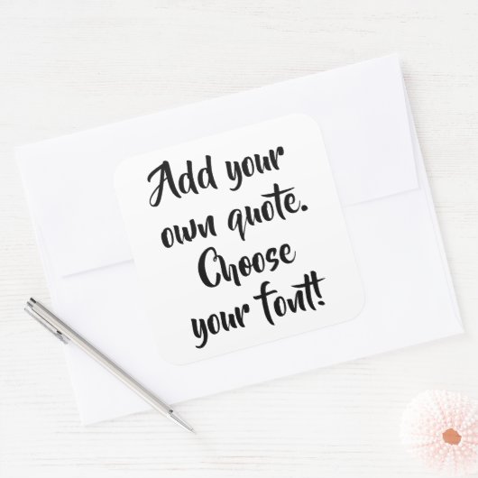 Personalisiert machen quadratischer aufkleber (Umschlag)