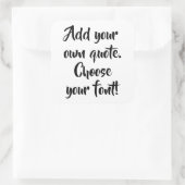 Personalisiert machen quadratischer aufkleber (Tasche)