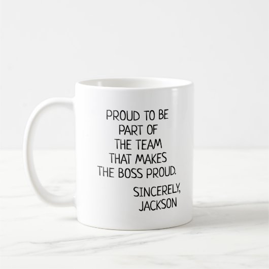 Personalisiert Machen Sie Den Chef Stolz Kaffeetasse (Links)