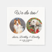 Personalisiert machen wir zu 2 Foto Haustier Hochz Serviette (Vorderseite)