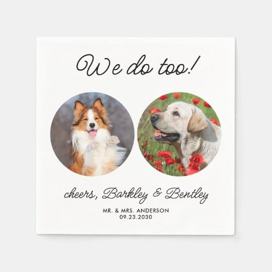 Personalisiert machen wir zu 2 Foto Haustier Hochz Serviette (Vorderseite)
