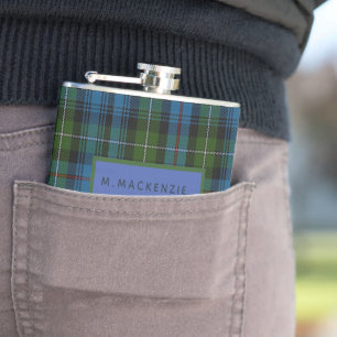 Personalisiert MacKenzie Tartan Mens Flask Ihm Flachmann