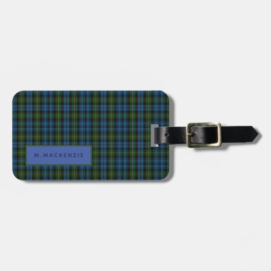 Personalisiert MacKenzie Tartan Mens Gepäck Gepäckanhänger (Vorderseite horizontal)