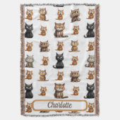 Personalisiert Mad Funny Cats Decke (Vorderseite Vertikal)