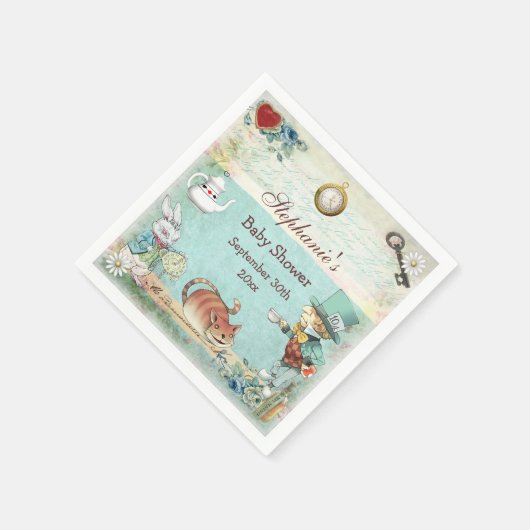 Personalisiert Mad Hatter Baby Dusche Serviette (Ecke)