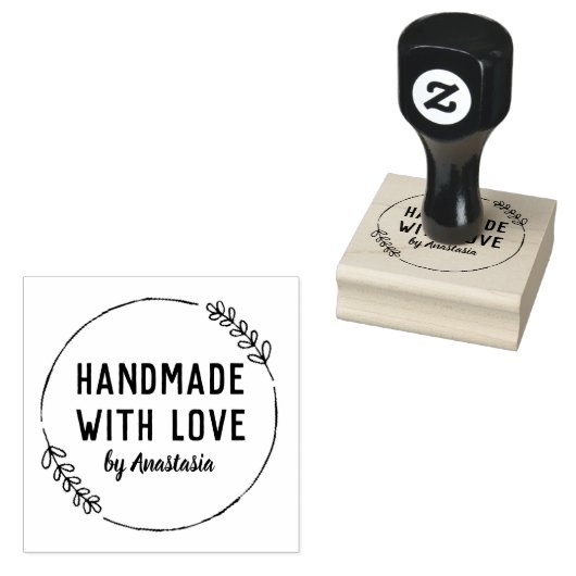 Personalisiert Made with Liebe Gummistempel (Stempel)
