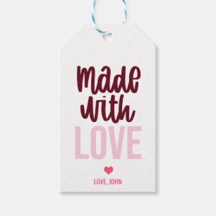 Personalisiert Made with Liebe Valentinstag Geschenkanhänger