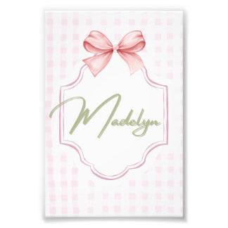 Personalisiert Madeline Baby Girl Kinderzimmer Bow Fotodruck