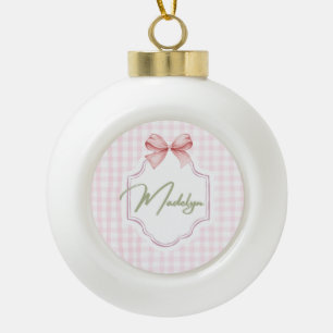 Personalisiert Madeline Baby Girl Kinderzimmer Bow Keramik Kugel-Ornament