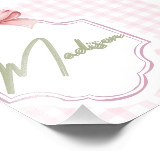 Personalisiert Madison Baby Girl Kinderzimmer Bow& Fotodruck (Ecke)