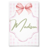 Personalisiert Madison Baby Girl Kinderzimmer Bow& Fotodruck (Vorne)