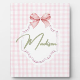 Personalisiert Madison Baby Girl Kinderzimmer Bow& Fotoplatte