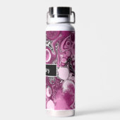 Personalisiert Magenta Fluid Art Trinkflasche (Rückseite)