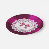 Personalisiert Magenta Girl's Baby Shower Plate Pappteller (Schrägansicht)