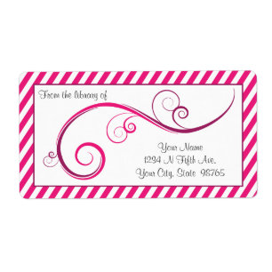 Personalisiert Magenta Swirl Buchzeichen